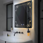 LED Spiegel Quadratisch | Touch-Schalter | Anti-Beschlag-Funktion | Einstellbare Farbtemperatur - Reyze Seria Good Vibes Model 5